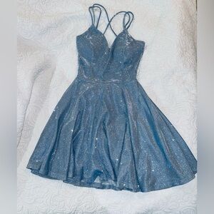 Sparkling Blue Strappy Dress